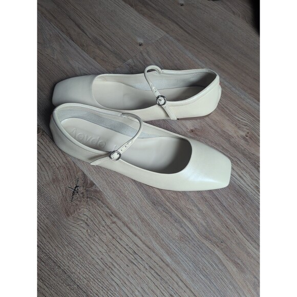 Aeyde Uma White Creamy Nappa Leather Mary Jane Flats Womens 8 EU 39 - Picture 2 of 14